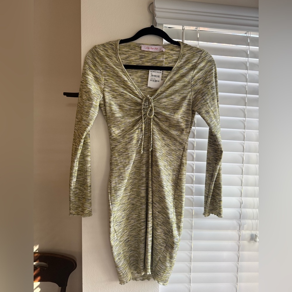 Lisa Says Gah Lotta Mini Dress in Honeydew - Picture 2 of 5
